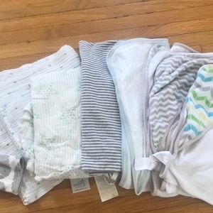 Lot of blankets, swaddles, hooded towel and robe